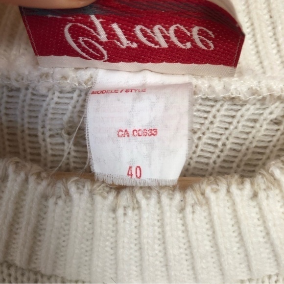 VINTAGE Cottagecore Holiday Christmas Snowflake Knit Crewneck Sweater Large - Picture 9 of 9